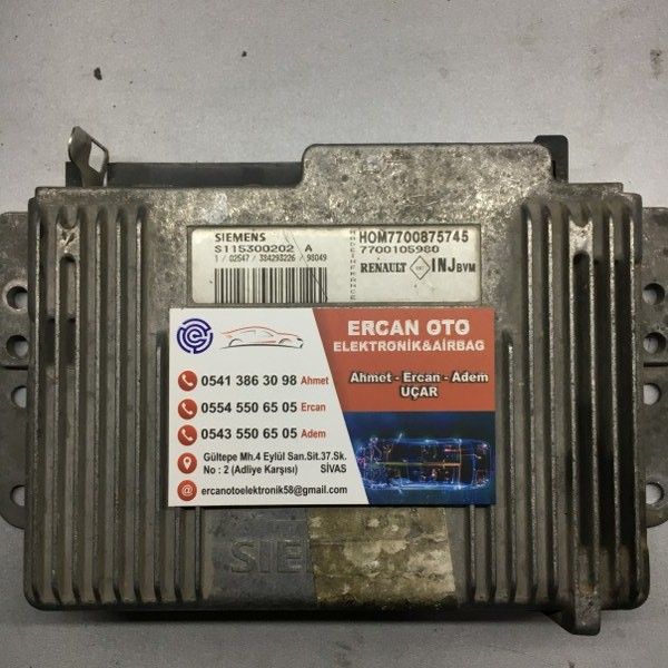 Renault Megane Scenic 1.6 ECU Beyin Siemens 7700105980 7700875745 S115300202 A