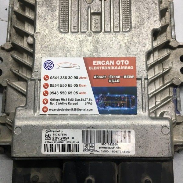 Peugeot 508 308 Motor Beyni Continental 9804127280 - S180123008C - HW9666681180 - SID 807 EVO - SID807EVO