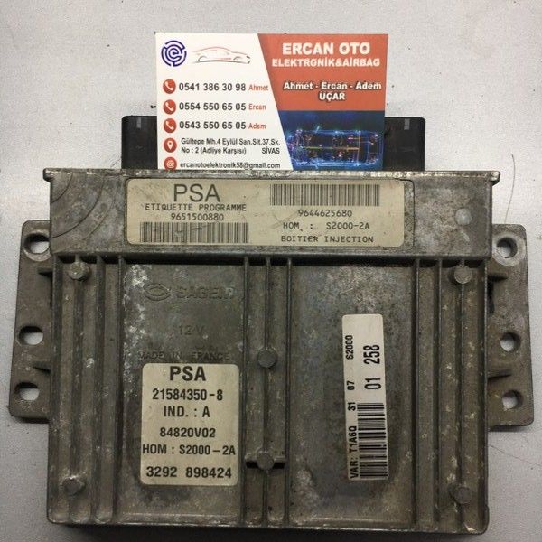 Peugeot 206 1.4 Motor Beyni Sagem 9652202780 - 9644625680 - S2000-2A - 21584632-7