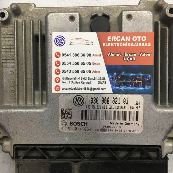 VW Jetta Golf 1.9 ECU Beyni 03G906021QJ 03G 906 021 QJ 0281014064 EDC16U34
