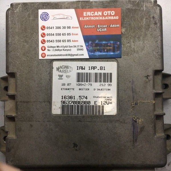 Peugeot 206 1.4 Motor Beyni Magneti Marelli 9632559880 IAW 1AP.81 16301.244 IAW1AP.81