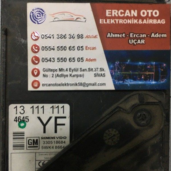 OPEL COMBO 13 111111 YF, 13111111, SIEMENS VDO 5WK4 8664 d, 5WK48664d, GM 3305 18684, 330518684 (1)